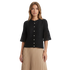 Black Pearl Button Pleated Sleeve Jacket - JK1238