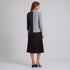 Modern Color Block Pleated Jacket with Black Midi Skirt Set
