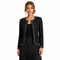 Elegant Black Textured Jacket with Trim – Classic Tailored Layer for Work & Occasion