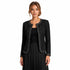 Elegant Black Textured Jacket with Trim – Classic Tailored Layer for Work & Occasion
