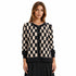 Black Beige Checkered Pleated Jacket
