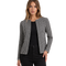 Classic Black & White Houndstooth Cropped Jacket – Elegant Tailored Blazer