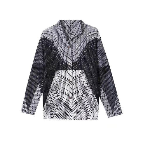 Long Sleeve Button Pleated Jacket - JK1315