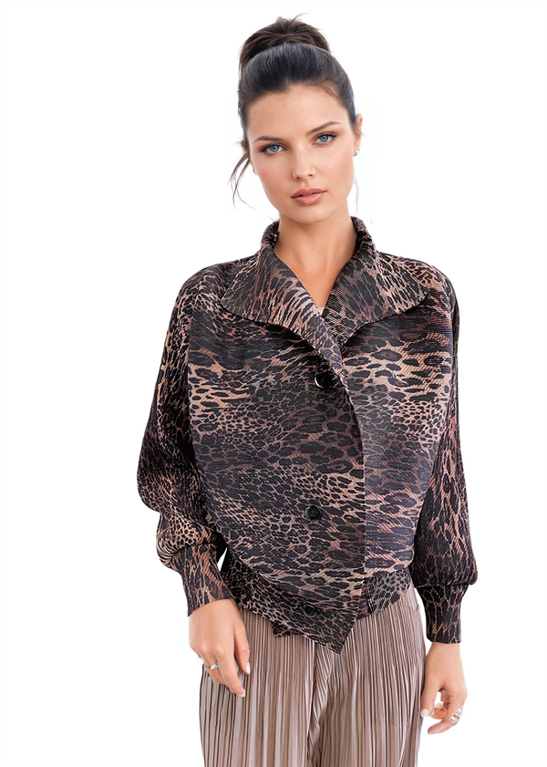 Button Front Print Jacket - JK1320