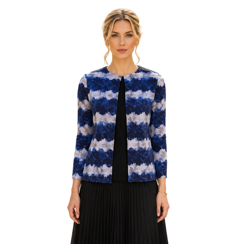 Midnight Bloom Pleated Print Jacket