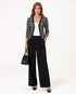 Black White Stripe Ruffle Trim Jacket
