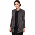 Grey Draped Business Jacket – Elegant Women's Office Cardigan Blazer