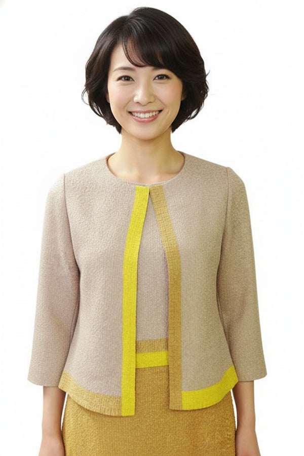 Multi Tone Crinkle Jacket - Dijon