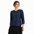 Solid Pleated Button Jacket, Navy & Grey