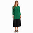 Solid Pleated Button Jacket, Grey & Green