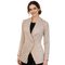 Grey Pleated Statement Jacket – Elegant Women's Business & Office Blazer