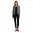 Classic Black & White Houndstooth Cropped Jacket – Elegant Tailored Blazer