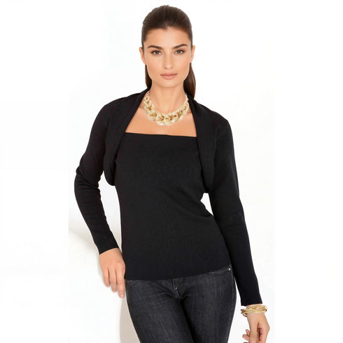 Jacquard Sweater with Matching Bolero Look - NT68