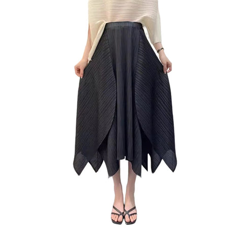 Asymetric Crinkle Skirts - SK1505