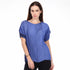 Mustard Chevron Pleated Top | Modern Geometric Work Blouse