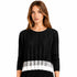 Black Pleated Top with Contrast Hem – Chic Lightweight Blouse for Work & City Style