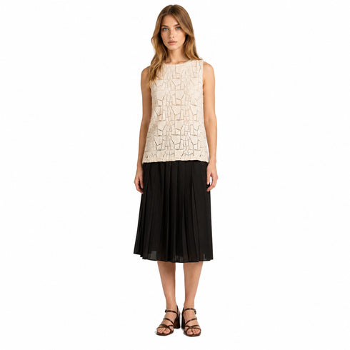 Elegant Textured Sleeveless Top – Soft Neutral Minimalist Top