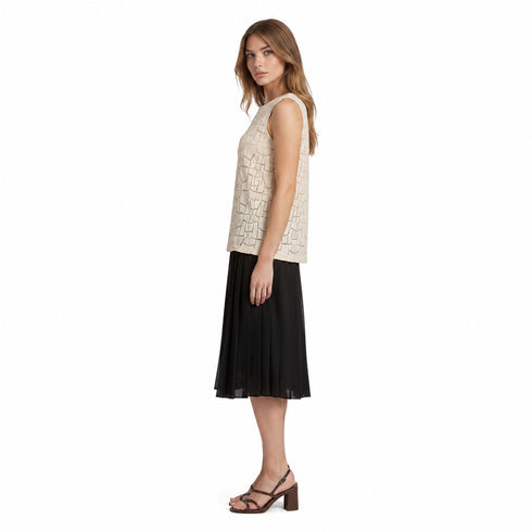 Elegant Textured Sleeveless Top – Soft Neutral Minimalist Top