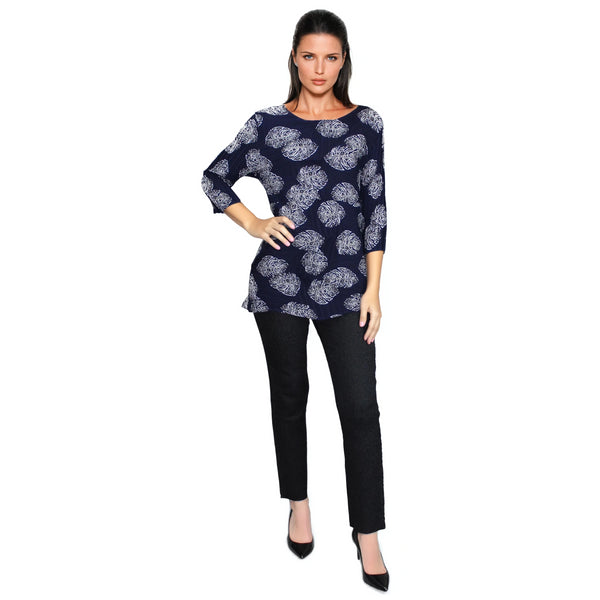 Origami Blue Leaf Print Top - T772P
