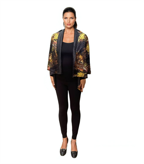 Floral Pleated Cape - T795