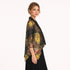 Abstract Print Draped Jacket