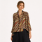 Abstract Print Draped Jacket