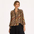 Abstract Print Draped Jacket