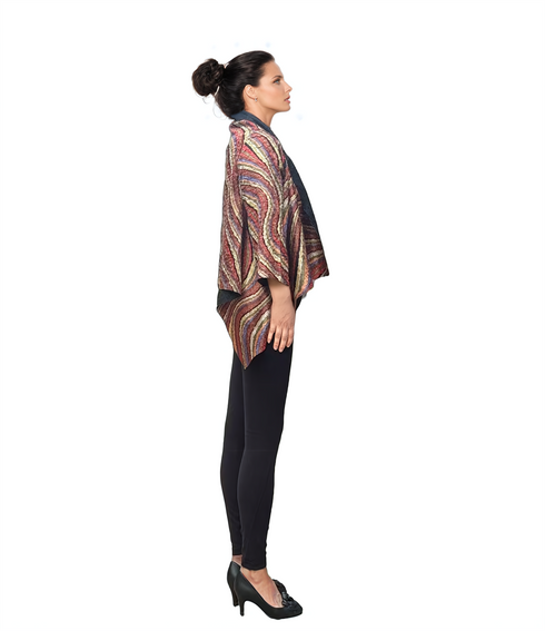 Floral Pleated Cape - T795