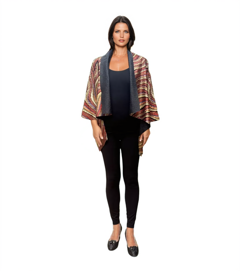 Floral Pleated Cape - T795