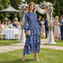 Blue Floral Tiered Midi Dress | Elegant Long Sleeve Spring Dress