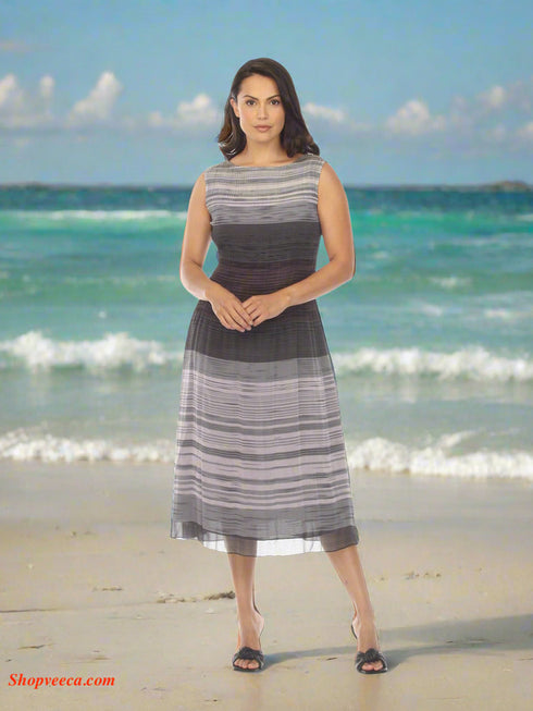 Sleeveless Print Crinkle Dress - DR457