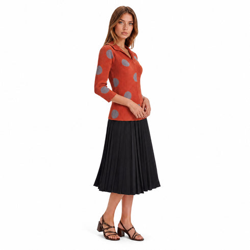 Rust Orange Dot Pleated Jacket