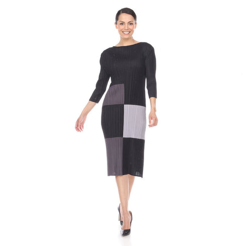 3/4 Sleeve ColorBlock Dress - DR1092