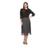 3/4 Sleeve Overlay Dress - DR1205