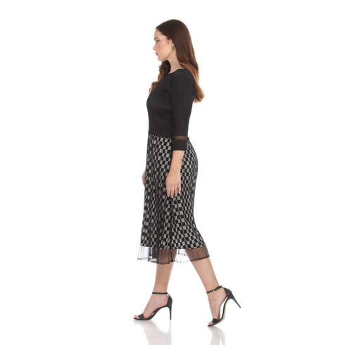 3/4 Sleeve Overlay Dress - DR1205