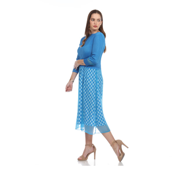 3/4 Sleeve Overlay Dress - DR1205