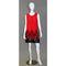 Single Pleat Chiffon Crinkle Dress - Red