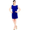 Dropped Armhole Shift Crinkle Dress - Sapphire Blue