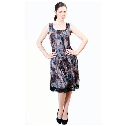 Printed Crinkle Dress - Foliage