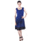 Sleeveless Lace Border Print Crinkle Dress - Sapphire Blue