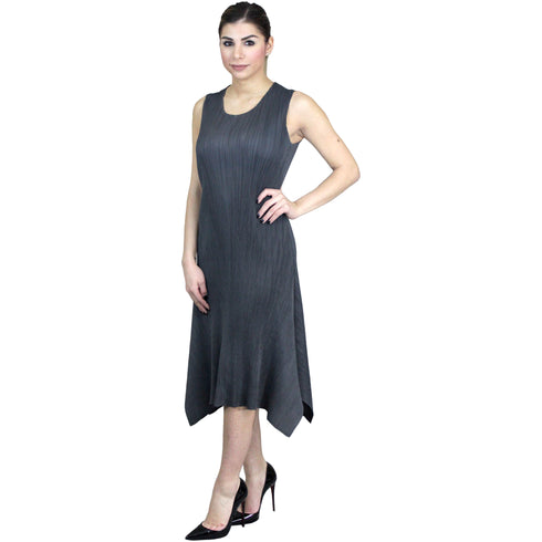 Handkerchief Crinkle Dress - Gray