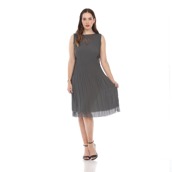 Illusion V Neck Crinkle Dress - DR725