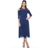 Elegant Cold-Shoulder Midi Dress – DR908
