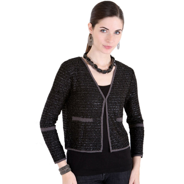 Crinkle Tweed Crinkle Jacket - Black