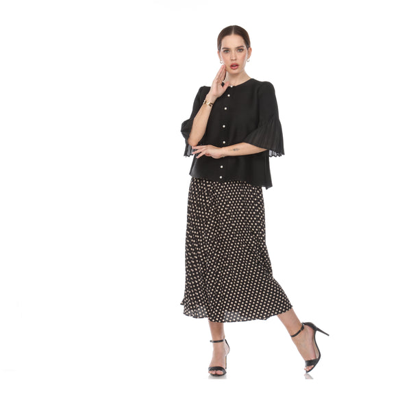 Pearl Button Pleated Jacket - JK1238