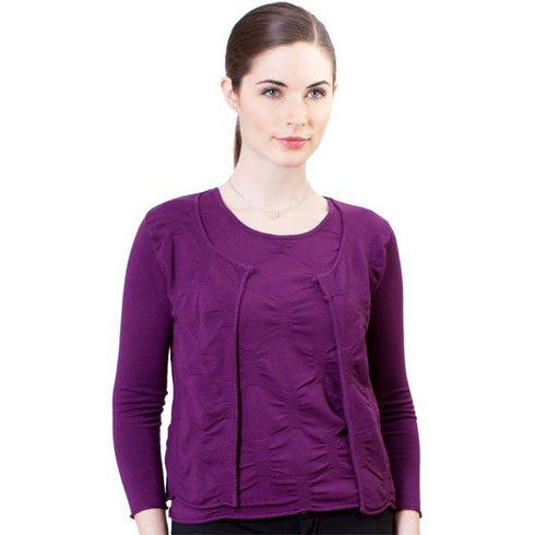 1-Pinched Crinkle Knit Tank - Plum