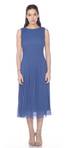Elegant Pleated Sleeveless Midi Dress - DR959