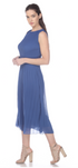 Elegant Pleated Sleeveless Midi Dress - DR959