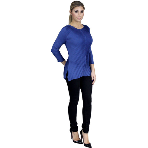 3/4 Sleeve Origami Crinkle Top - T561