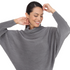 Elegant Pleated Green Cowl Neck Top, Relaxed Fit Chic Knit Blouse